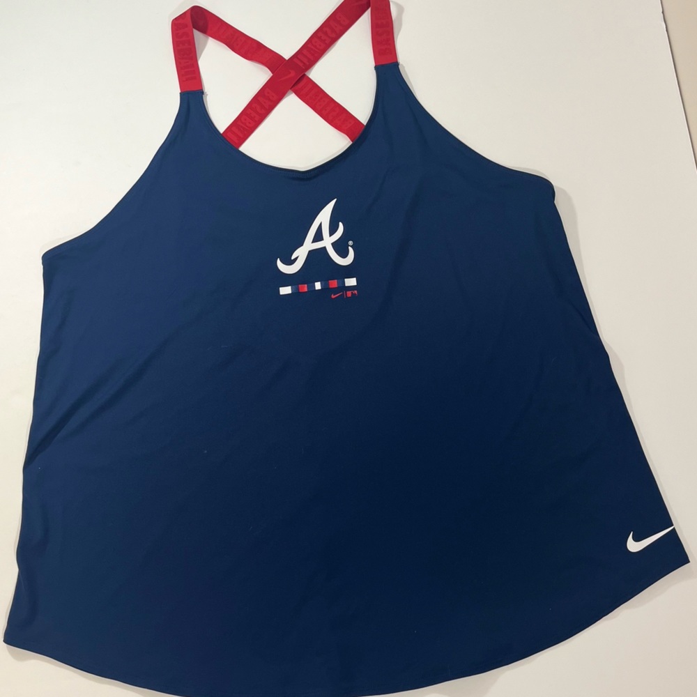 ATLANTA BRAVES Tank Top w/ Red Crossed Straps Size XL